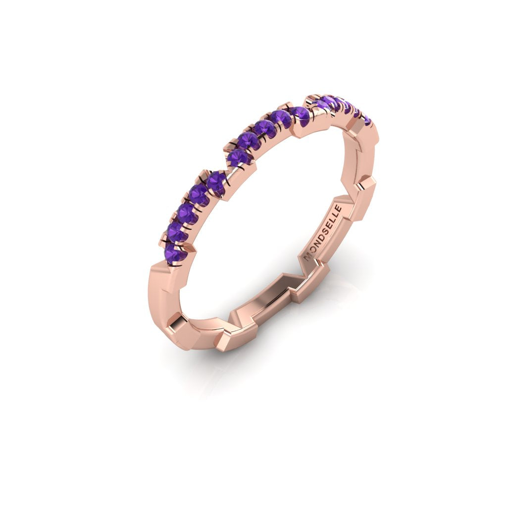 Connection Ring Rose Gold Amethyst