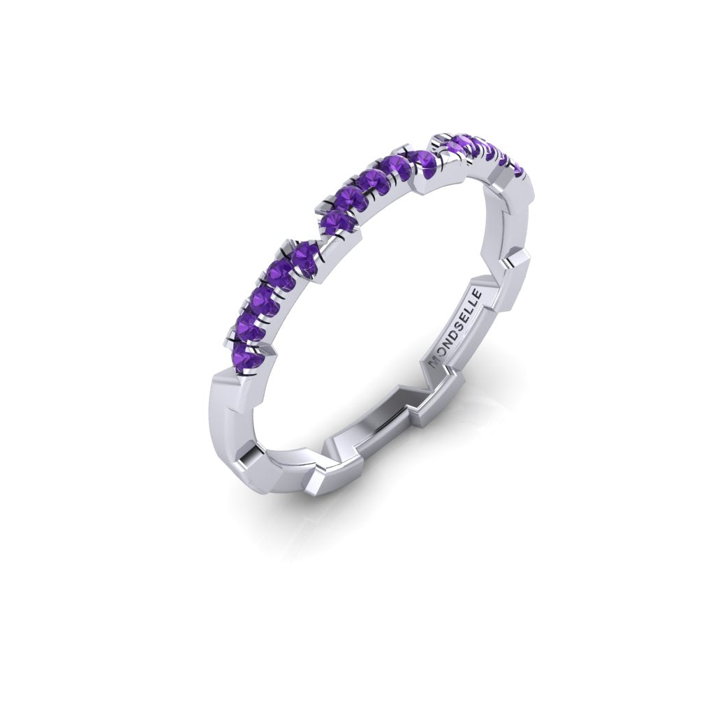 Connection Ring White Gold Amethyst