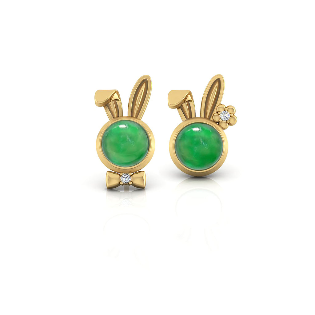Bunny with Bow and Flower Earrings
