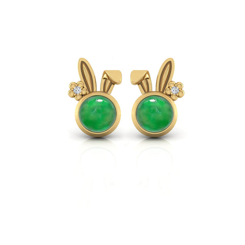 Bunny with Flower Earrings